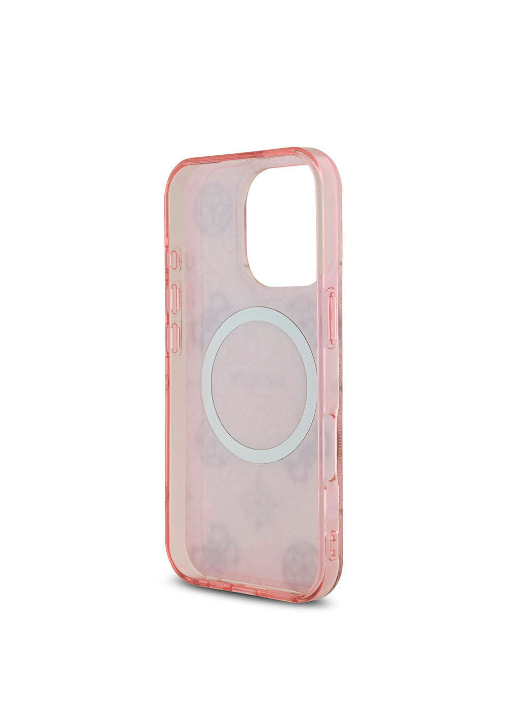 Apple iPhone 16 Pro Kılıf Guess Orijinal Lisanslı Manyetik Şarj Uyumlu IML Peony ve 4G Desenli Klasik Logolu Kapak