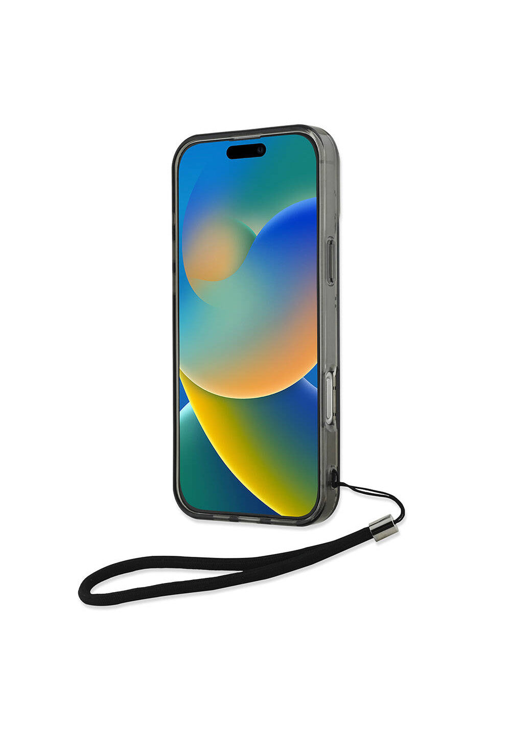 Apple iPhone 16 Pro Kılıf Karl Lagerfeld Orijinal Lisanslı KL Desenli Saydam Bilek Askı İpli Klasik Logolu Kapak