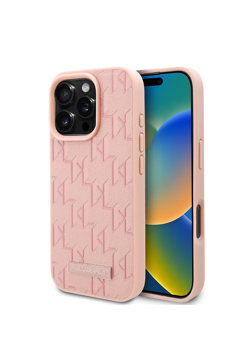 Apple iPhone 16 Pro Kılıf Karl Lagerfeld Orijinal Lisanslı Manyetik Şarj Uyumlu KL Yazılı Hot Stamp Kapak