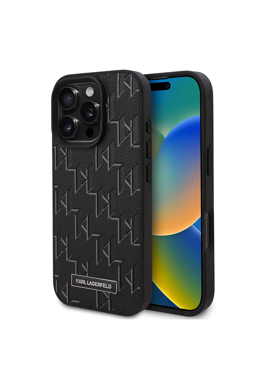 Apple iPhone 16 Pro Kılıf Karl Lagerfeld Orijinal Lisanslı Manyetik Şarj Uyumlu KL Yazılı Hot Stamp Kapak