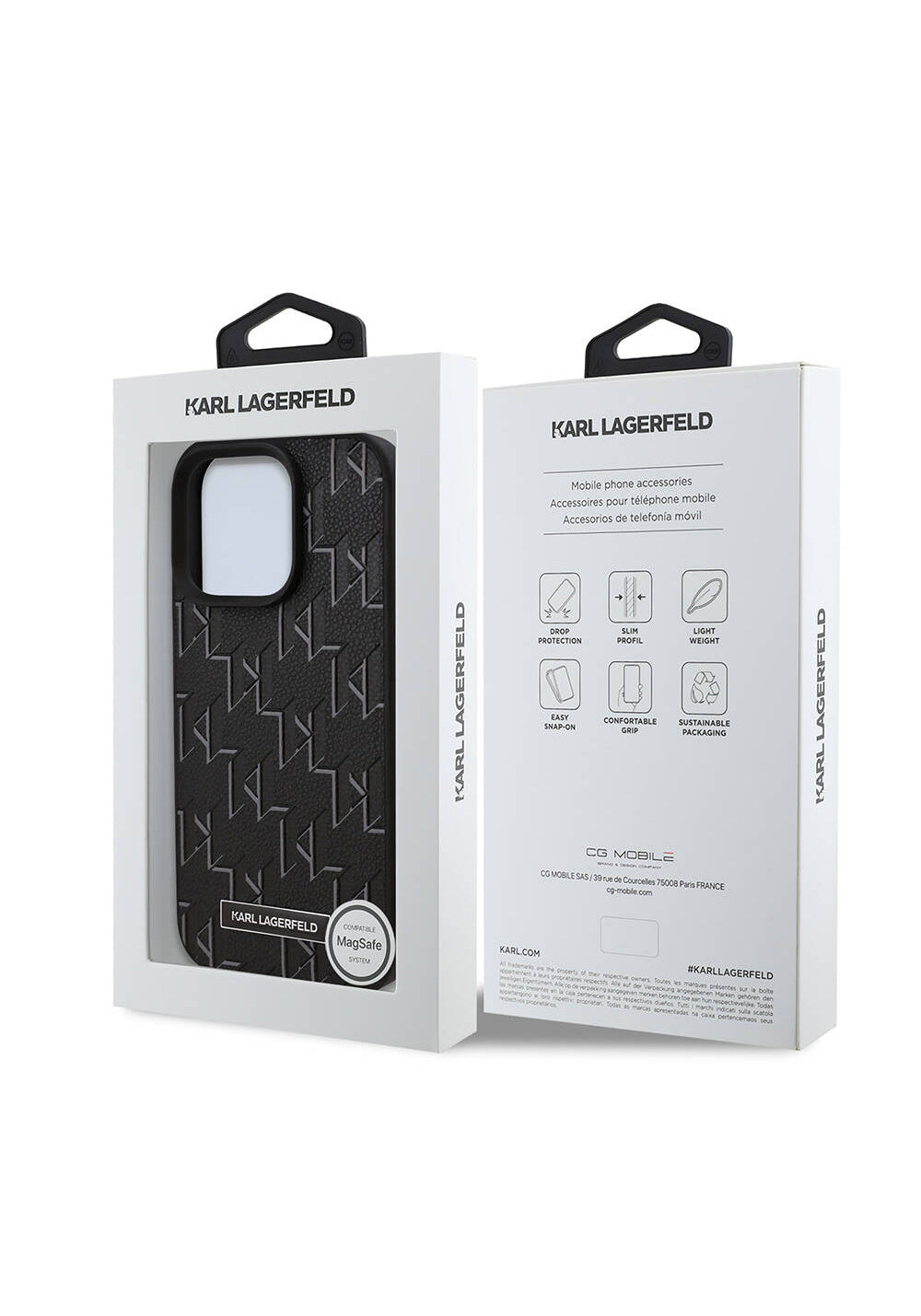 Apple iPhone 16 Pro Kılıf Karl Lagerfeld Orijinal Lisanslı Manyetik Şarj Uyumlu KL Yazılı Hot Stamp Kapak