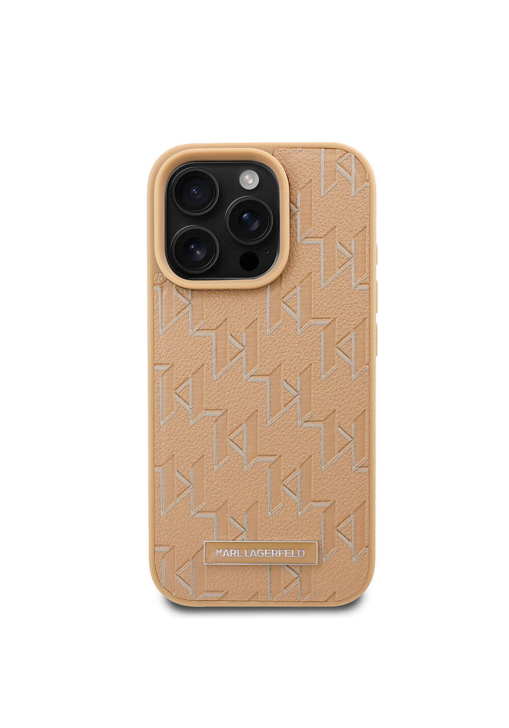 Apple iPhone 16 Pro Kılıf Karl Lagerfeld Orijinal Lisanslı Manyetik Şarj Uyumlu KL Yazılı Hot Stamp Kapak