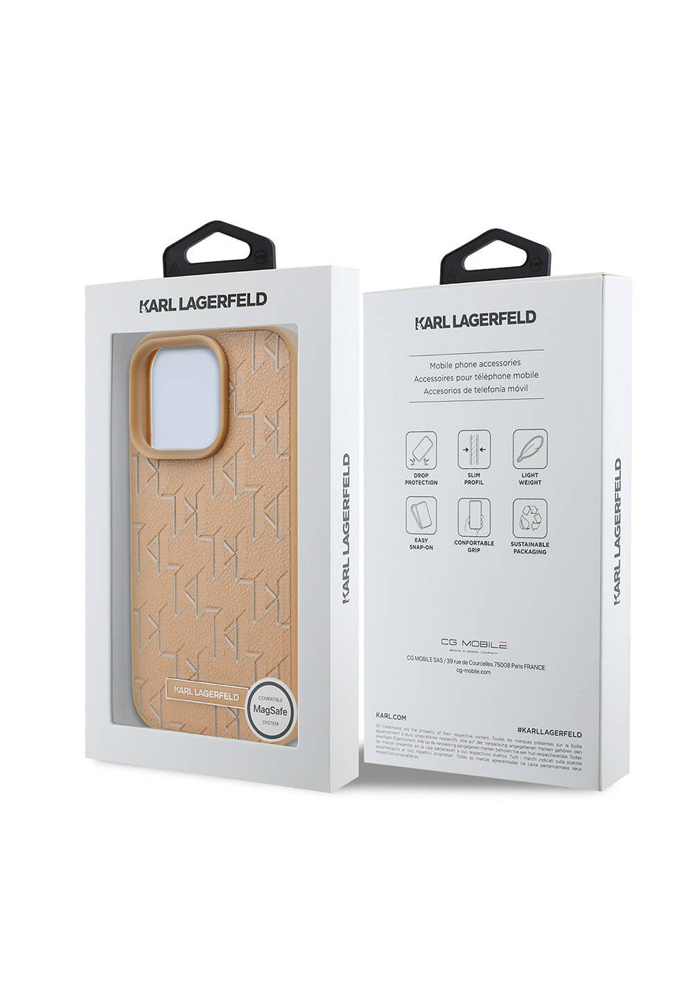Apple iPhone 16 Pro Kılıf Karl Lagerfeld Orijinal Lisanslı Manyetik Şarj Uyumlu KL Yazılı Hot Stamp Kapak