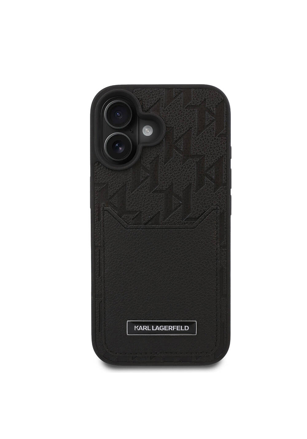 Apple iPhone 16 Kılıf Karl Lagerfeld Orijinal Lisanslı Kartlıklı Cardslot Monogram Kapak