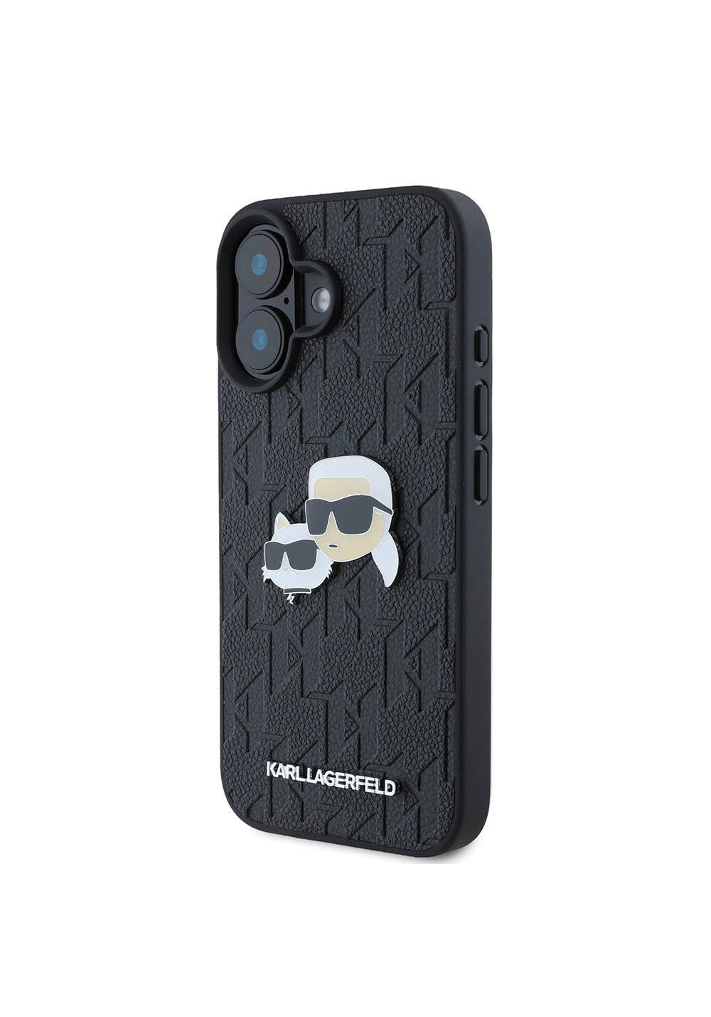 Apple iPhone 16 Kılıf Karl Lagerfeld Orijinal Lisanslı K&C Heads Monogram Pin Kapak