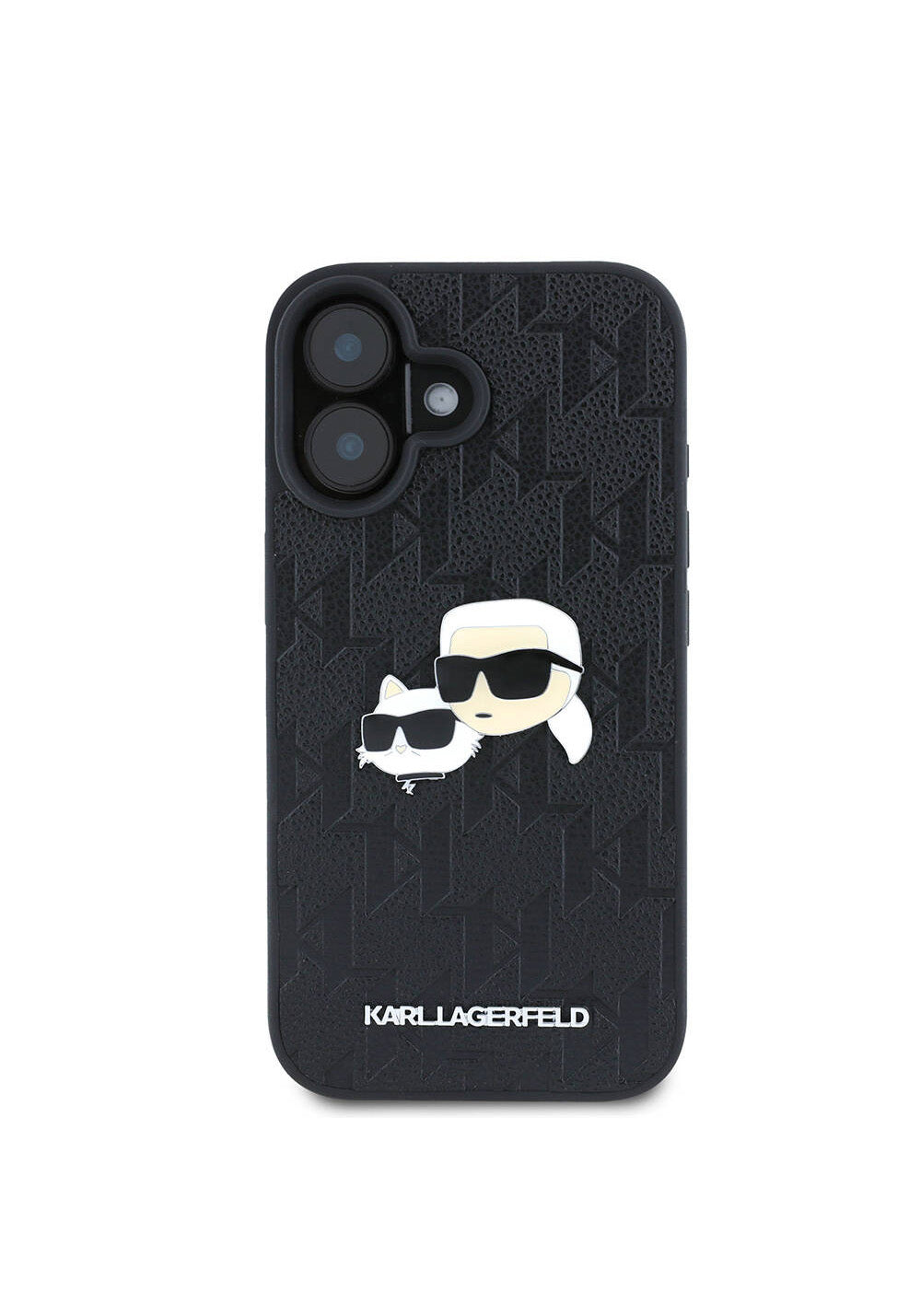 Apple iPhone 16 Kılıf Karl Lagerfeld Orijinal Lisanslı K&C Heads Monogram Pin Kapak