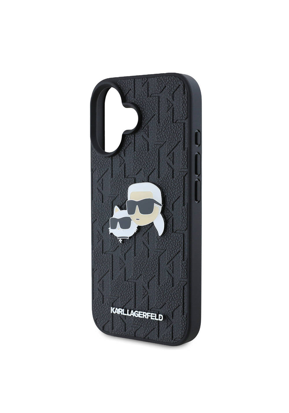 Apple iPhone 16 Kılıf Karl Lagerfeld Orijinal Lisanslı K&C Heads Monogram Pin Kapak