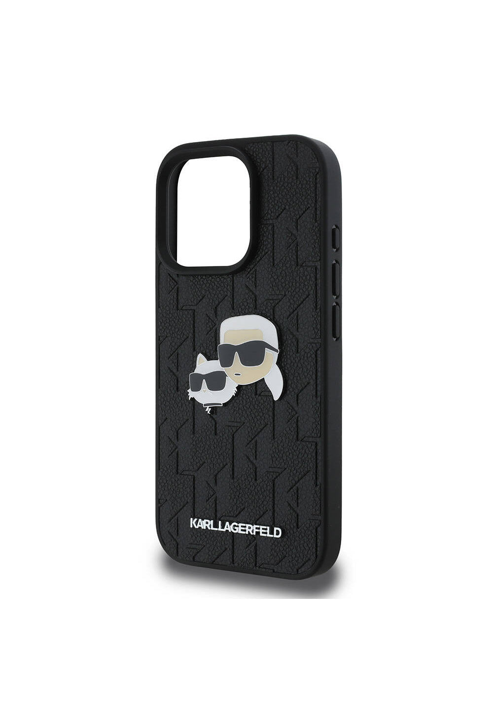 Apple iPhone 16 Pro Kılıf Karl Lagerfeld Orijinal Lisanslı K&C Heads Monogram Pin Kapak