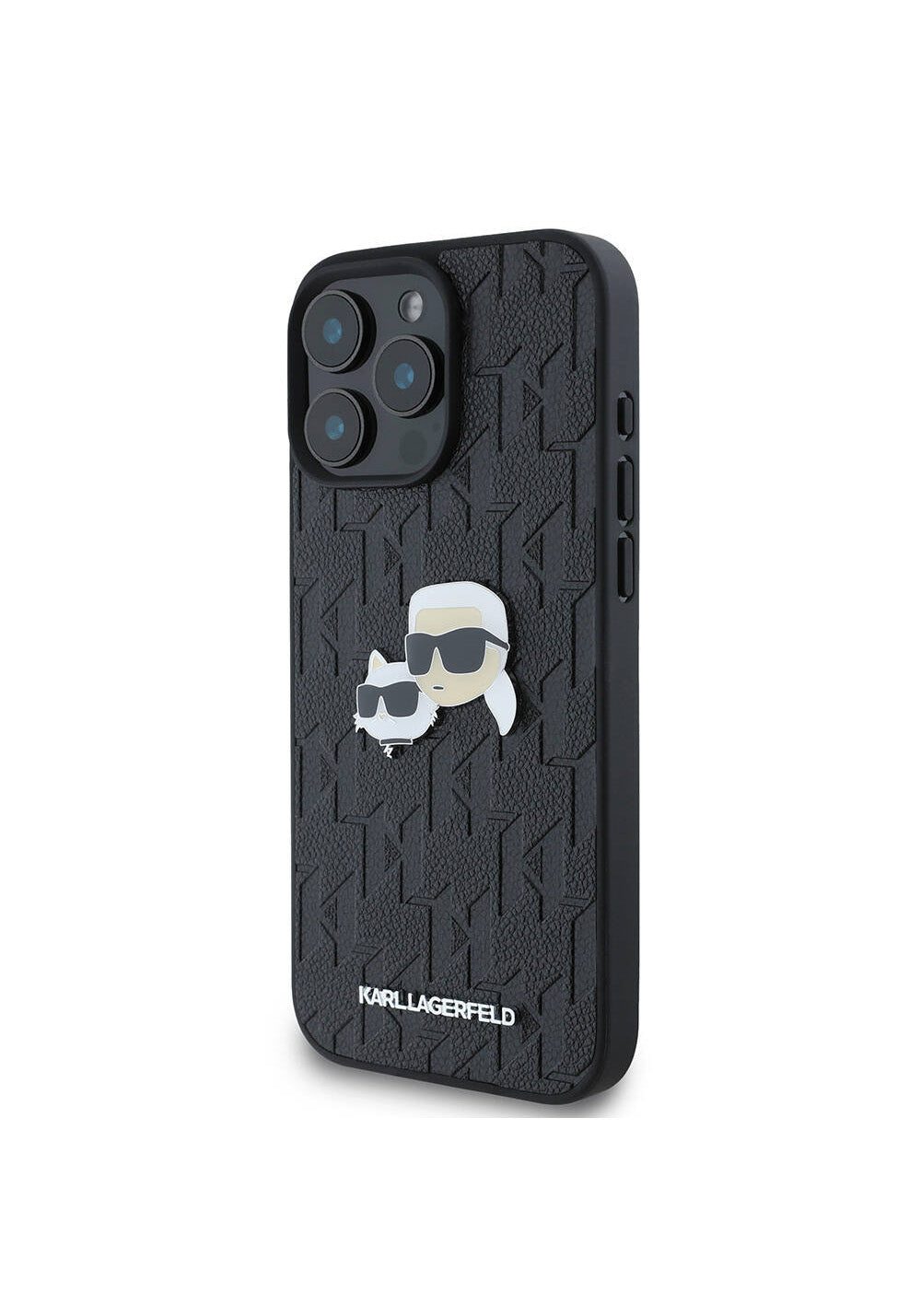 Apple iPhone 16 Pro Max Kılıf Karl Lagerfeld Orijinal Lisanslı K&C Heads Monogram Pin Kapak