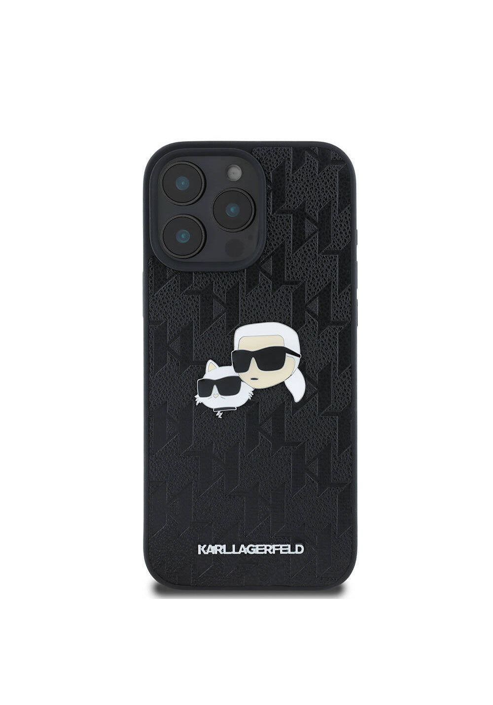 Apple iPhone 16 Pro Max Kılıf Karl Lagerfeld Orijinal Lisanslı K&C Heads Monogram Pin Kapak