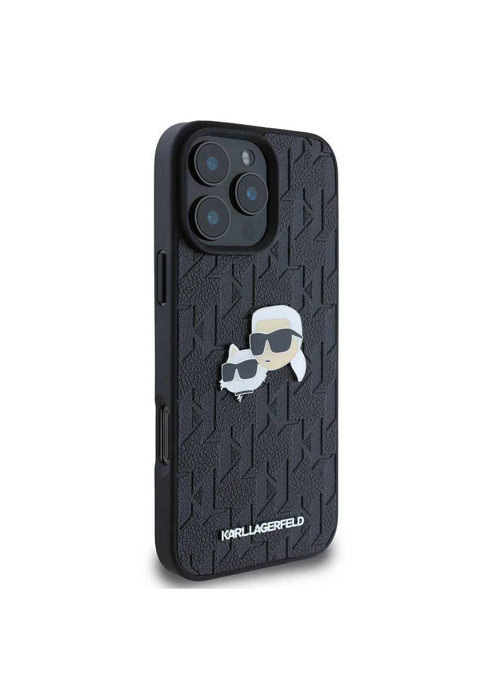 Apple iPhone 16 Pro Max Kılıf Karl Lagerfeld Orijinal Lisanslı K&C Heads Monogram Pin Kapak