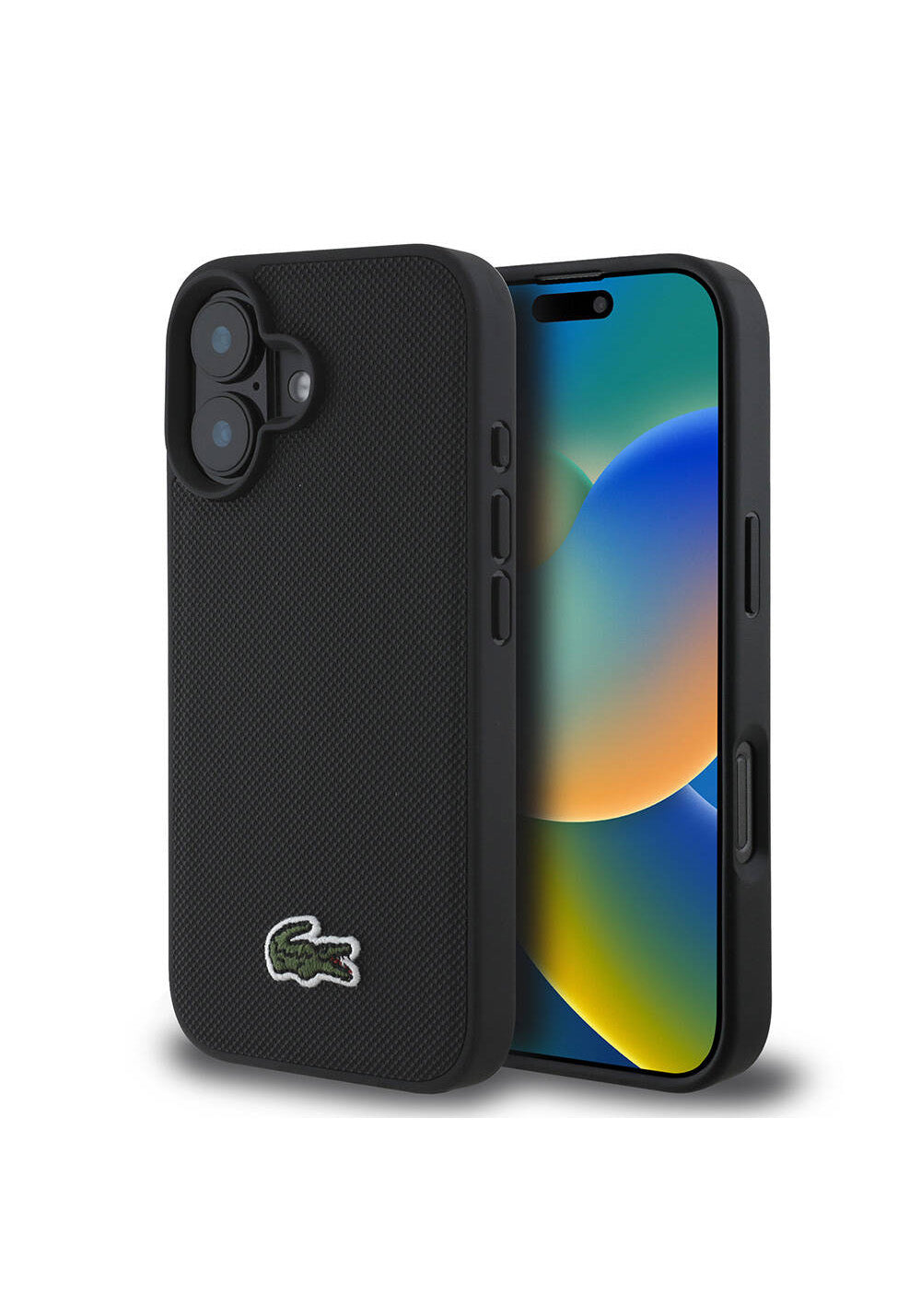 Apple iPhone 16 Kılıf Lacoste Orijinal Lisanslı PU Pike Desenli Arka Yüzey İkonik Timsah Dokuma Logolu Kapak
