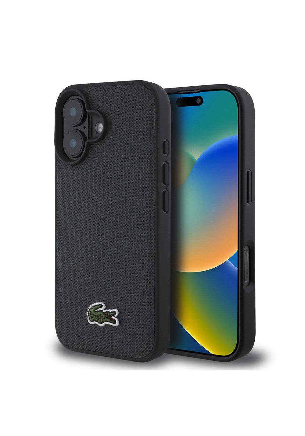 Apple iPhone 16 Kılıf Lacoste Orijinal Lisanslı PU Pike Desenli Arka Yüzey İkonik Timsah Dokuma Logolu Kapak