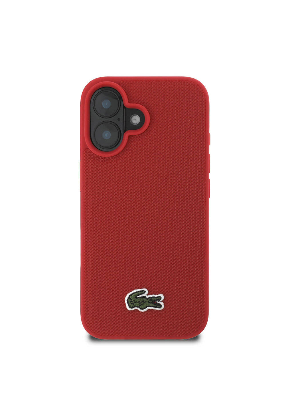 Apple iPhone 16 Kılıf Lacoste Orijinal Lisanslı PU Pike Desenli Arka Yüzey İkonik Timsah Dokuma Logolu Kapak