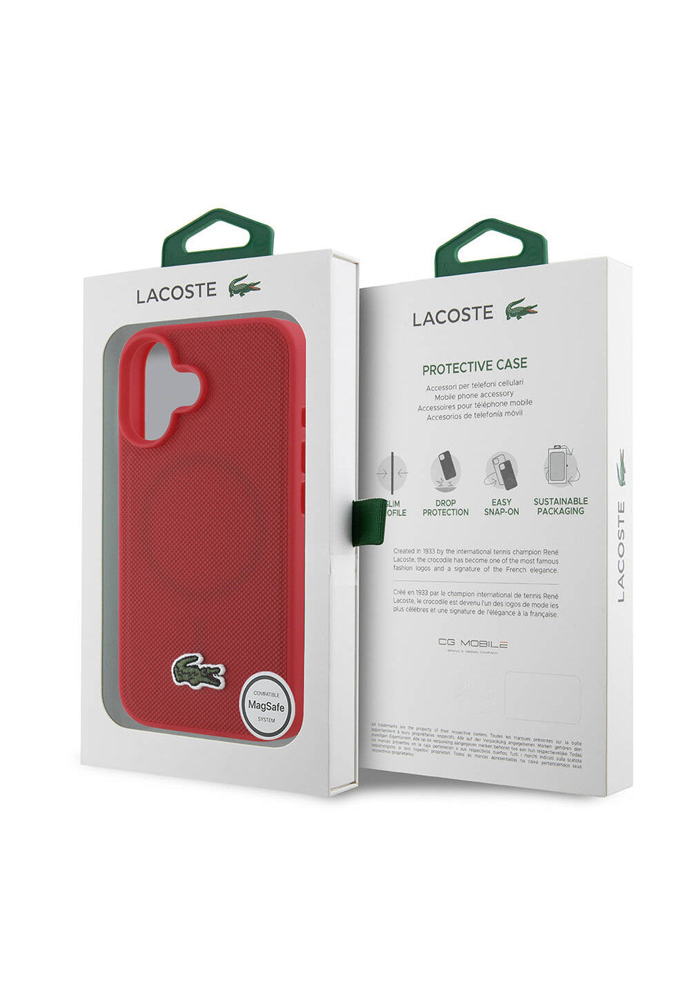 Apple iPhone 16 Kılıf Lacoste Orijinal Lisanslı PU Pike Desenli Arka Yüzey İkonik Timsah Dokuma Logolu Kapak