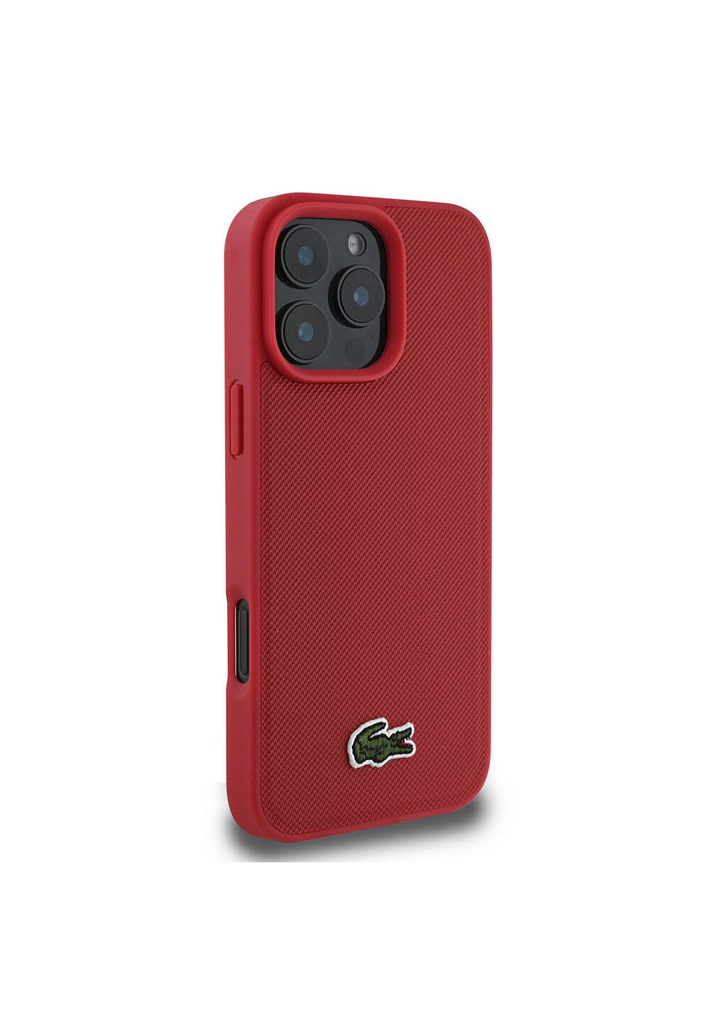 Apple iPhone 16 Pro Kılıf Lacoste Orijinal Lisanslı PU Pike Desenli Arka Yüzey İkonik Timsah Dokuma Logolu Kapak