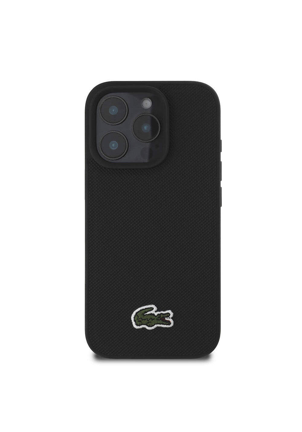 Apple iPhone 16 Pro Kılıf Lacoste Orijinal Lisanslı PU Pike Desenli Arka Yüzey İkonik Timsah Dokuma Logolu Kapak