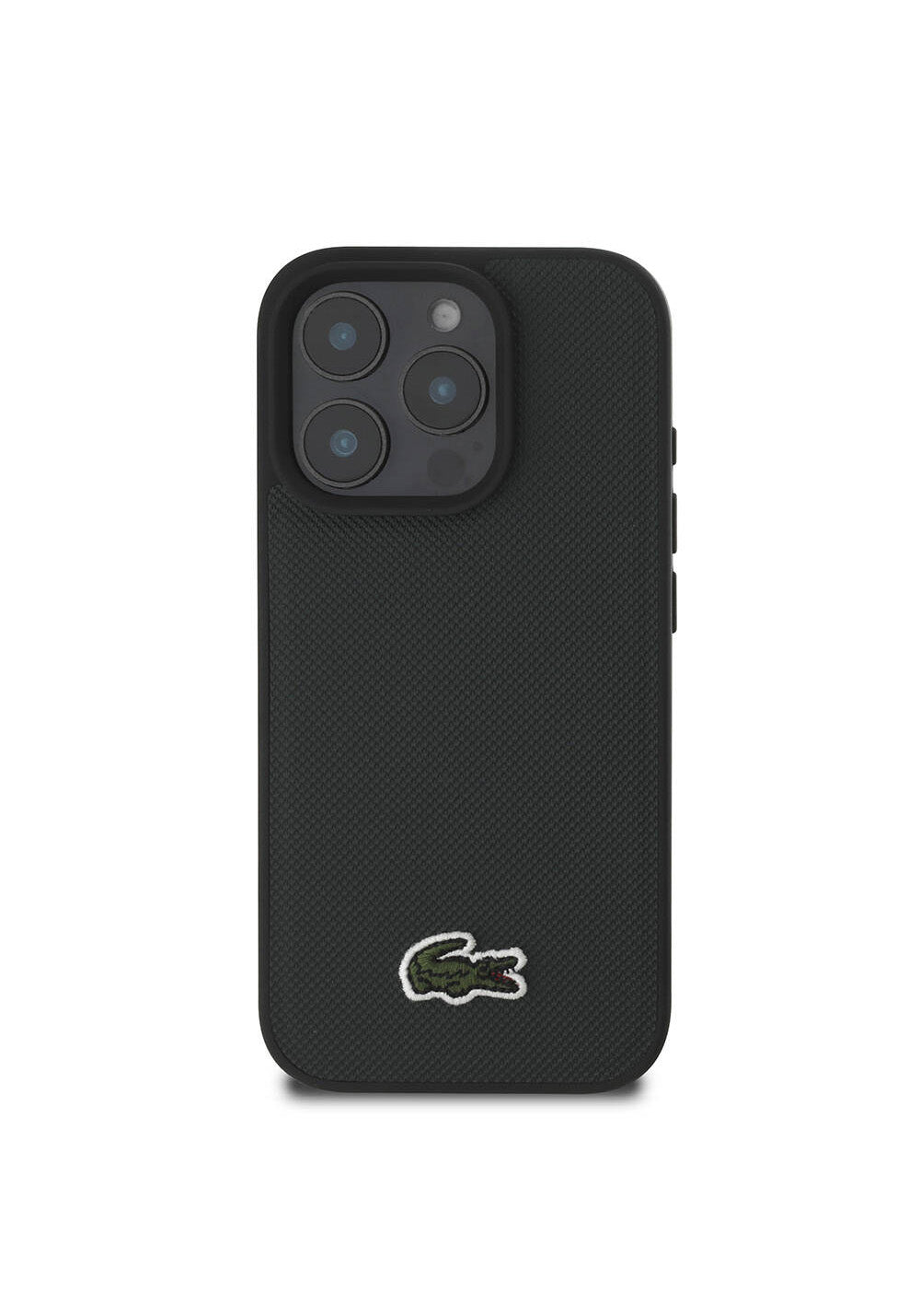 Apple iPhone 16 Pro Kılıf Lacoste Orijinal Lisanslı PU Pike Desenli Arka Yüzey İkonik Timsah Dokuma Logolu Kapak