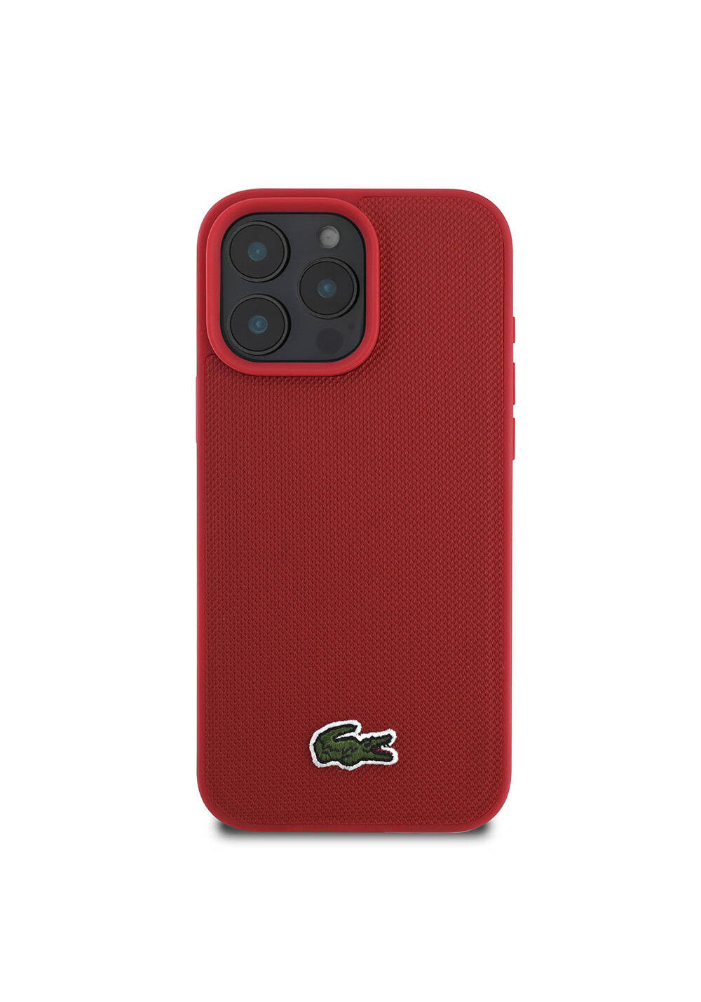 Apple iPhone 16 Pro Max Kılıf Lacoste Orijinal Lisanslı PU Pike Desenli Arka Yüzey İkonik Timsah Dokuma Logolu Kapak