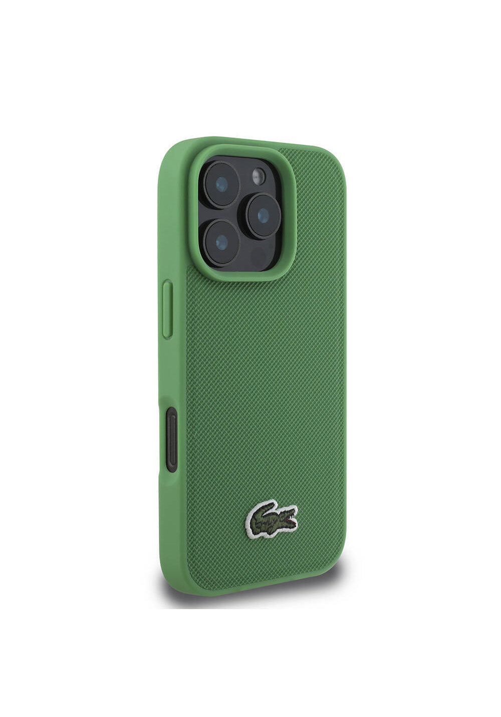 Apple iPhone 16 Pro Max Kılıf Lacoste Orijinal Lisanslı PU Pike Desenli Arka Yüzey İkonik Timsah Dokuma Logolu Kapak