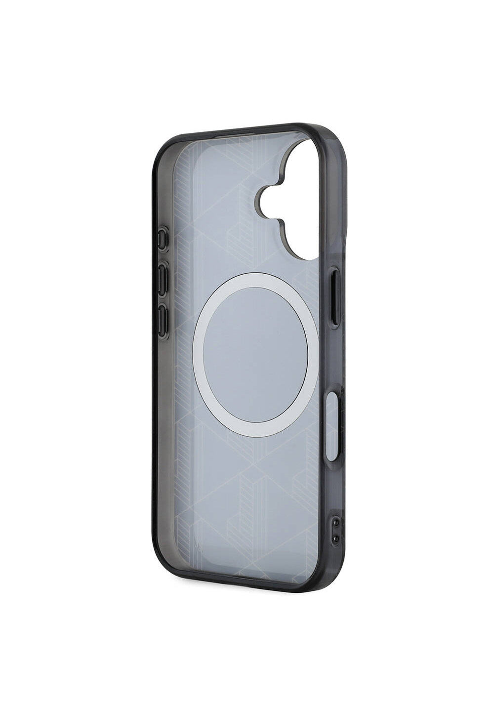Apple iPhone 16 Kılıf Lacoste Orijinal Lisanslı Manyetik Şarj Uyumlu IML Baskılı Gümüş Timsah Logolu Monogram Kapak