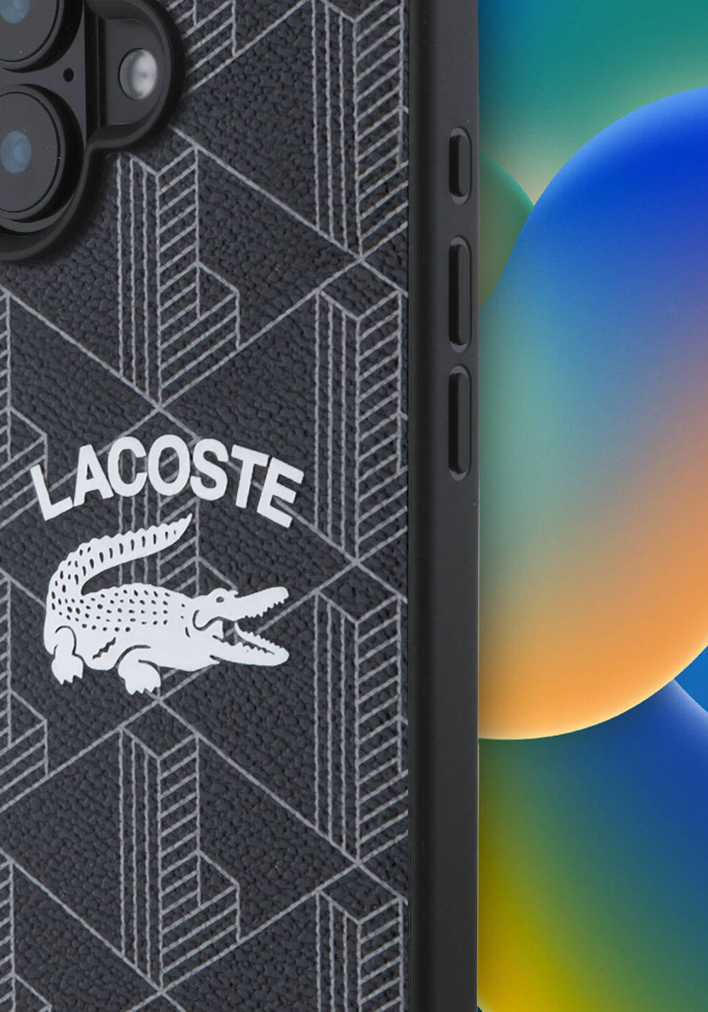 Apple iPhone 16 Kılıf Lacoste Orijinal Lisanslı Manyetik Şarj Uyumlu Mono Vintage Logo Kapak