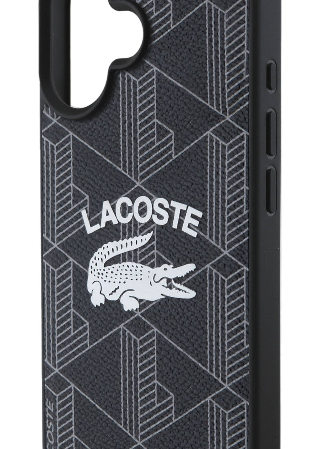 Apple iPhone 16 Kılıf Lacoste Orijinal Lisanslı Manyetik Şarj Uyumlu Mono Vintage Logo Kapak