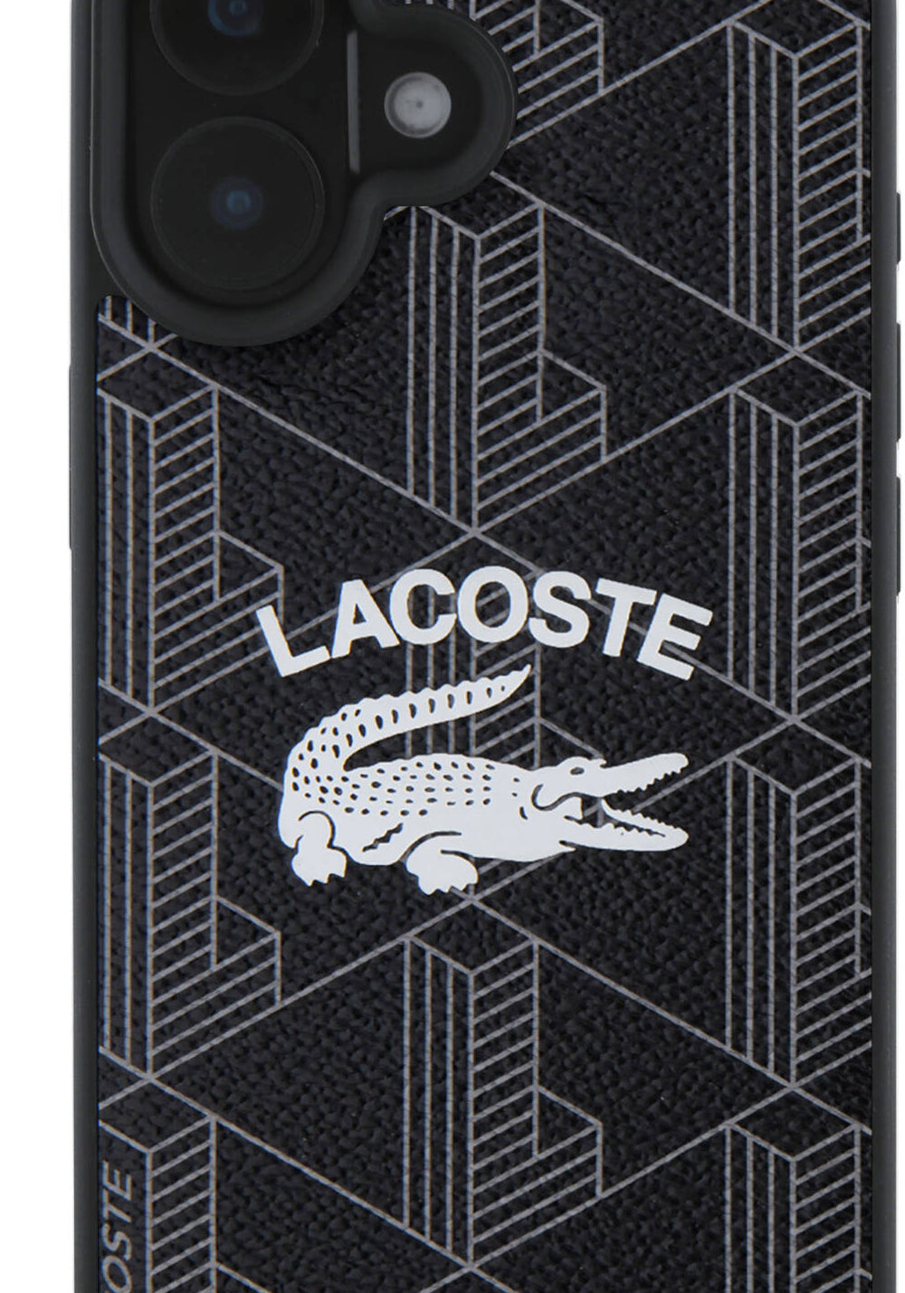 Apple iPhone 16 Kılıf Lacoste Orijinal Lisanslı Manyetik Şarj Uyumlu Mono Vintage Logo Kapak