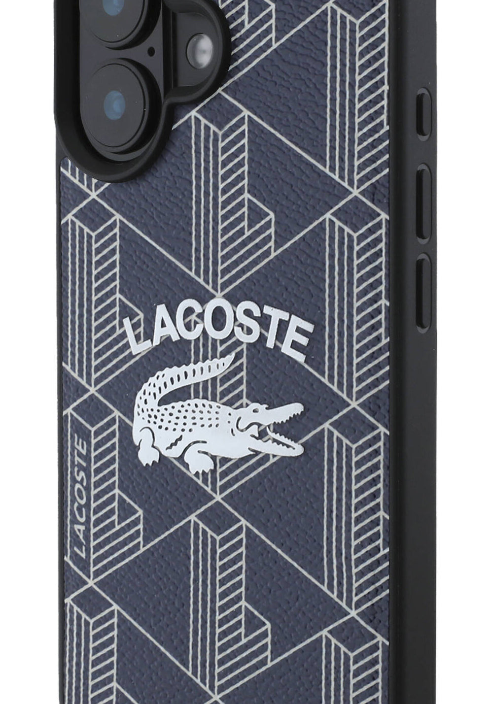 Apple iPhone 16 Kılıf Lacoste Orijinal Lisanslı Manyetik Şarj Uyumlu Mono Vintage Logo Kapak