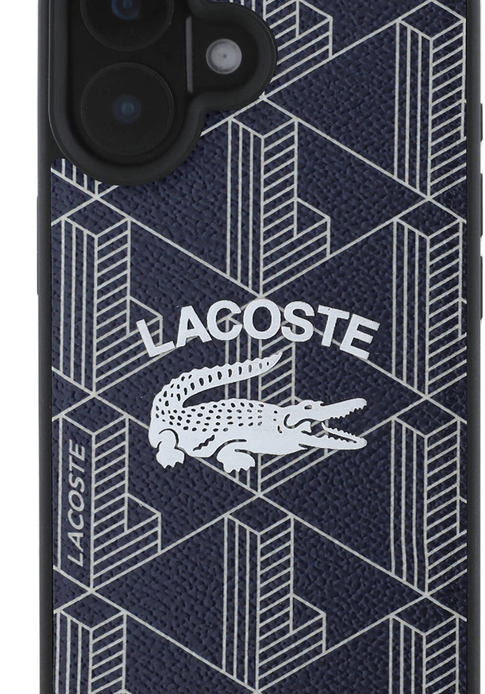 Apple iPhone 16 Kılıf Lacoste Orijinal Lisanslı Manyetik Şarj Uyumlu Mono Vintage Logo Kapak