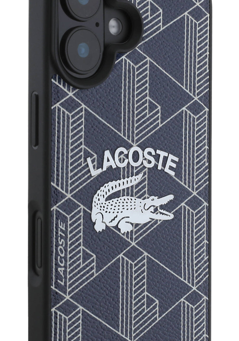 Apple iPhone 16 Kılıf Lacoste Orijinal Lisanslı Manyetik Şarj Uyumlu Mono Vintage Logo Kapak