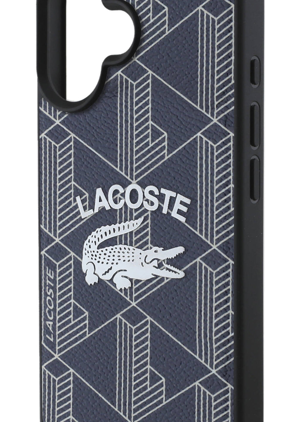 Apple iPhone 16 Kılıf Lacoste Orijinal Lisanslı Manyetik Şarj Uyumlu Mono Vintage Logo Kapak