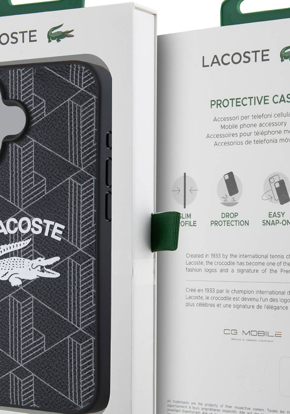 Apple iPhone 16 Plus Kılıf Lacoste Orijinal Lisanslı Manyetik Şarj Uyumlu Mono Vintage Logo Kapak