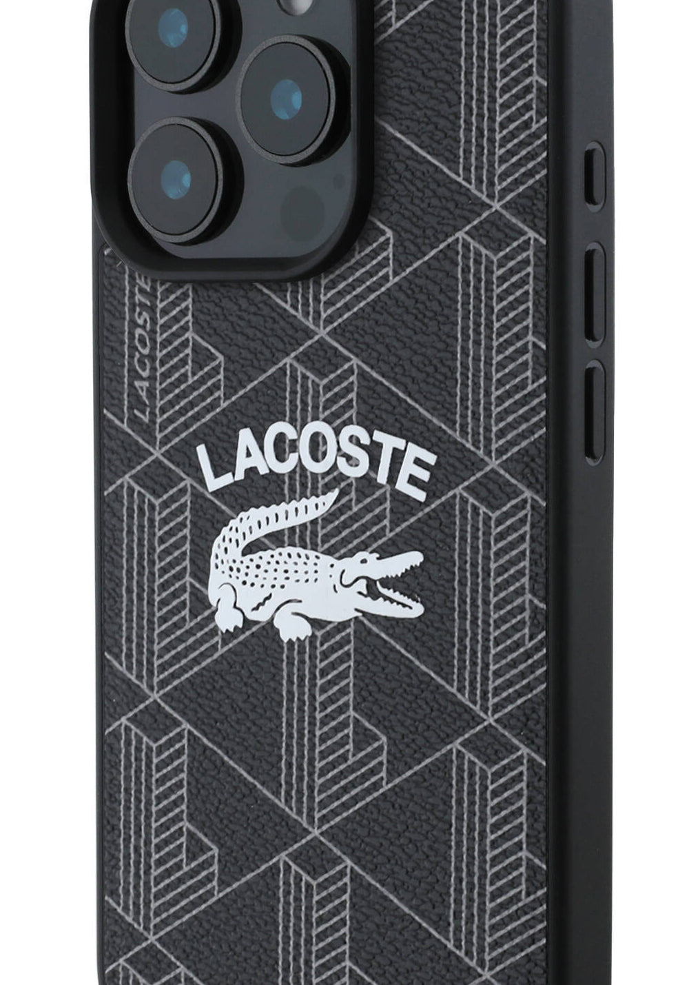 Apple iPhone 16 Pro Kılıf Lacoste Orijinal Lisanslı Manyetik Şarj Uyumlu Mono Vintage Logo Kapak