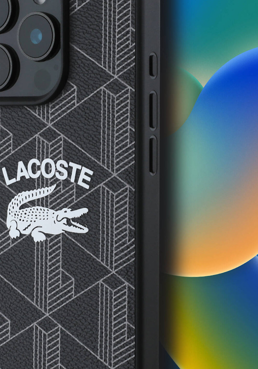 Apple iPhone 16 Pro Max Kılıf Lacoste Orijinal Lisanslı Manyetik Şarj Uyumlu Mono Vintage Logo Kapak