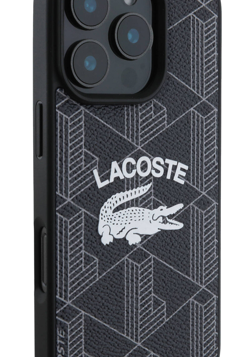 Apple iPhone 16 Pro Max Kılıf Lacoste Orijinal Lisanslı Manyetik Şarj Uyumlu Mono Vintage Logo Kapak