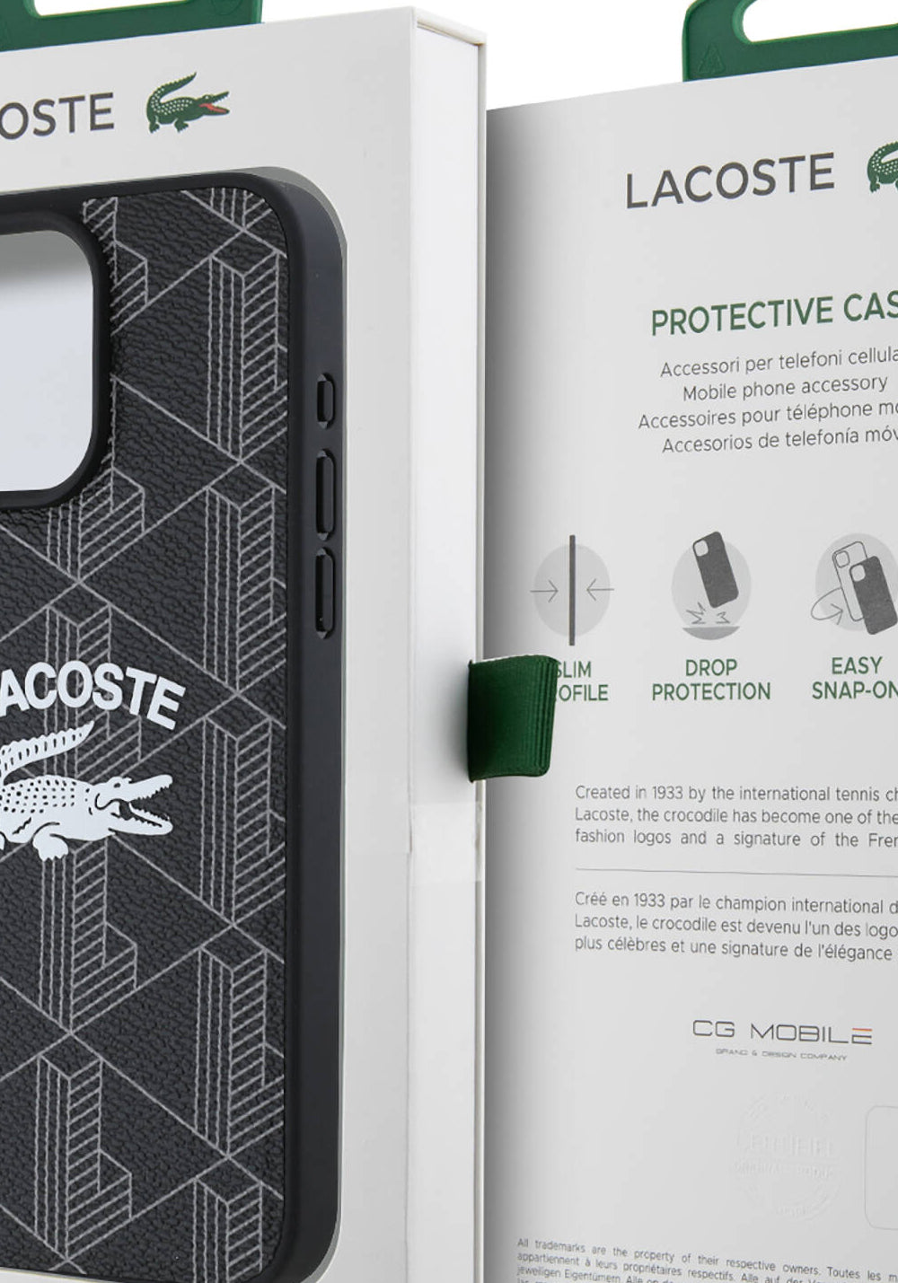 Apple iPhone 16 Pro Max Kılıf Lacoste Orijinal Lisanslı Manyetik Şarj Uyumlu Mono Vintage Logo Kapak