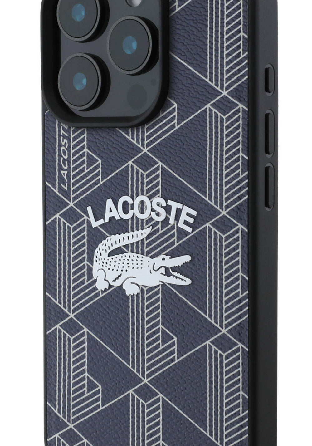 Apple iPhone 16 Pro Max Kılıf Lacoste Orijinal Lisanslı Manyetik Şarj Uyumlu Mono Vintage Logo Kapak