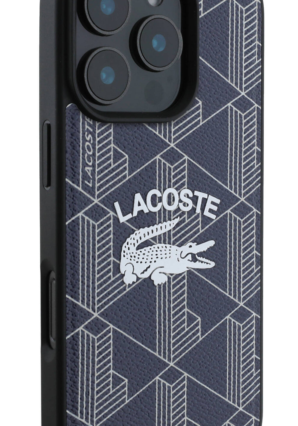 Apple iPhone 16 Pro Max Kılıf Lacoste Orijinal Lisanslı Manyetik Şarj Uyumlu Mono Vintage Logo Kapak