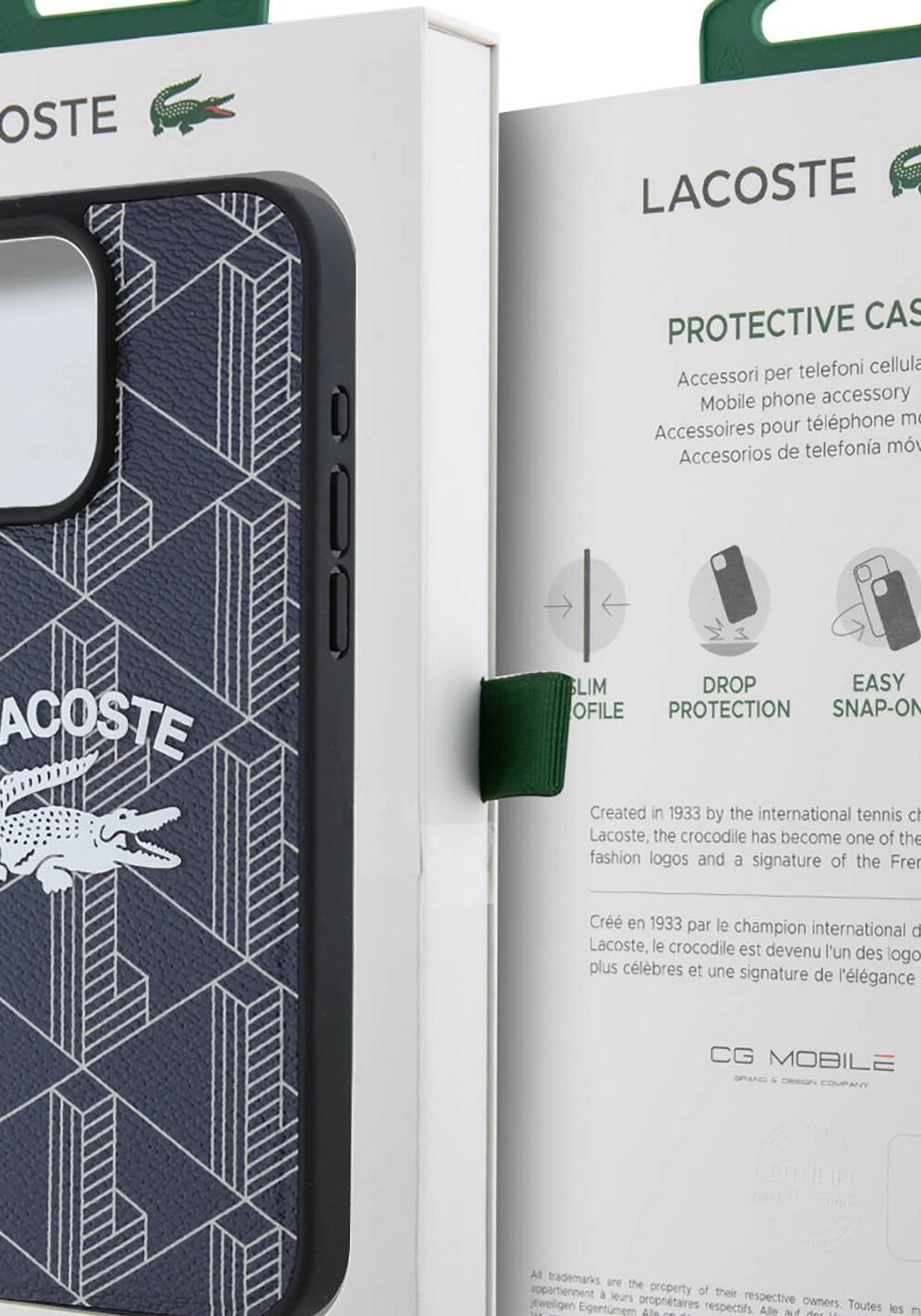 Apple iPhone 16 Pro Max Kılıf Lacoste Orijinal Lisanslı Manyetik Şarj Uyumlu Mono Vintage Logo Kapak