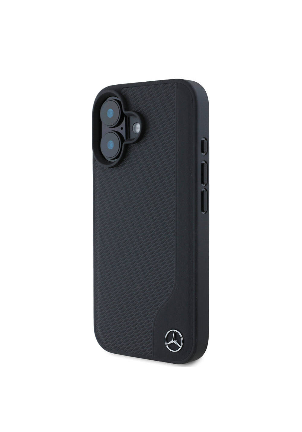 Apple iPhone 16 Kılıf Mercedes Benz Orijinal Lisanslı Manyetik Şarj Uyumlu 3D Metal Logolu Wood Imitation Deri Kapak