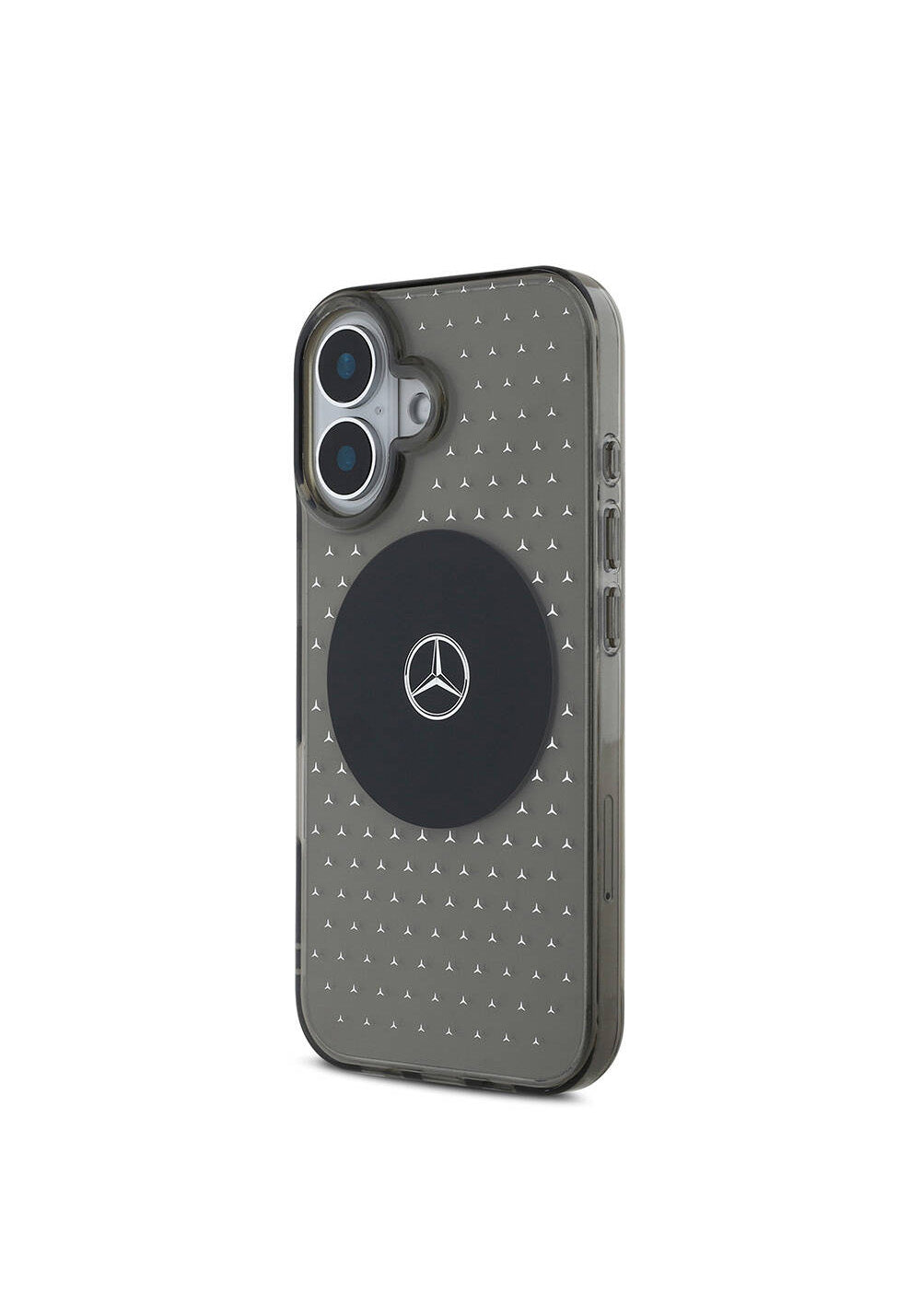 Apple iPhone 16 Kılıf Mercedes Benz Orijinal Lisanslı Manyetik Şarj Uyumlu Yıldız Desenli Transparan Kapak