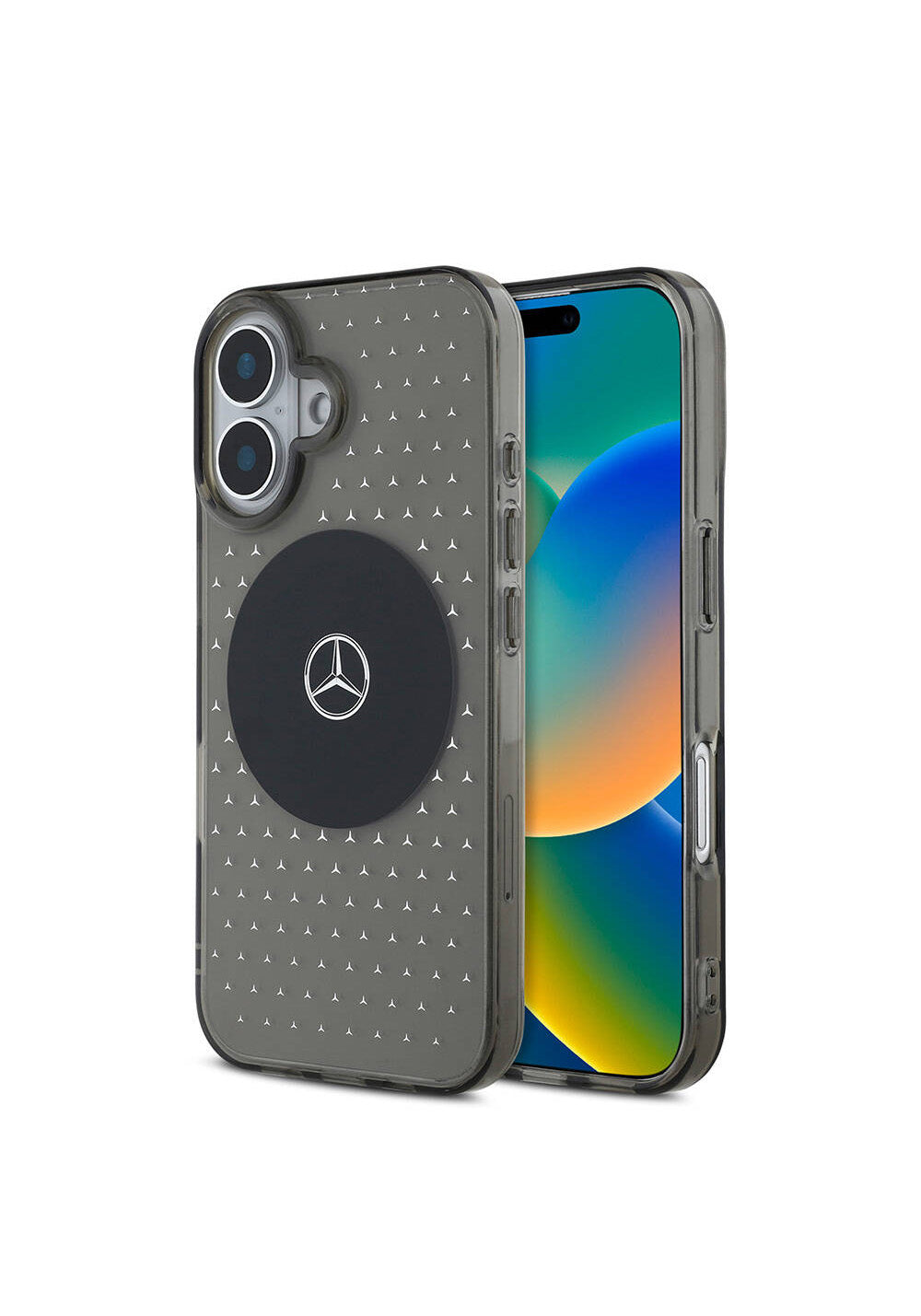 Apple iPhone 16 Plus Kılıf Mercedes Benz Orijinal Lisanslı Manyetik Şarj Uyumlu Yıldız Desenli Transparan Kapak