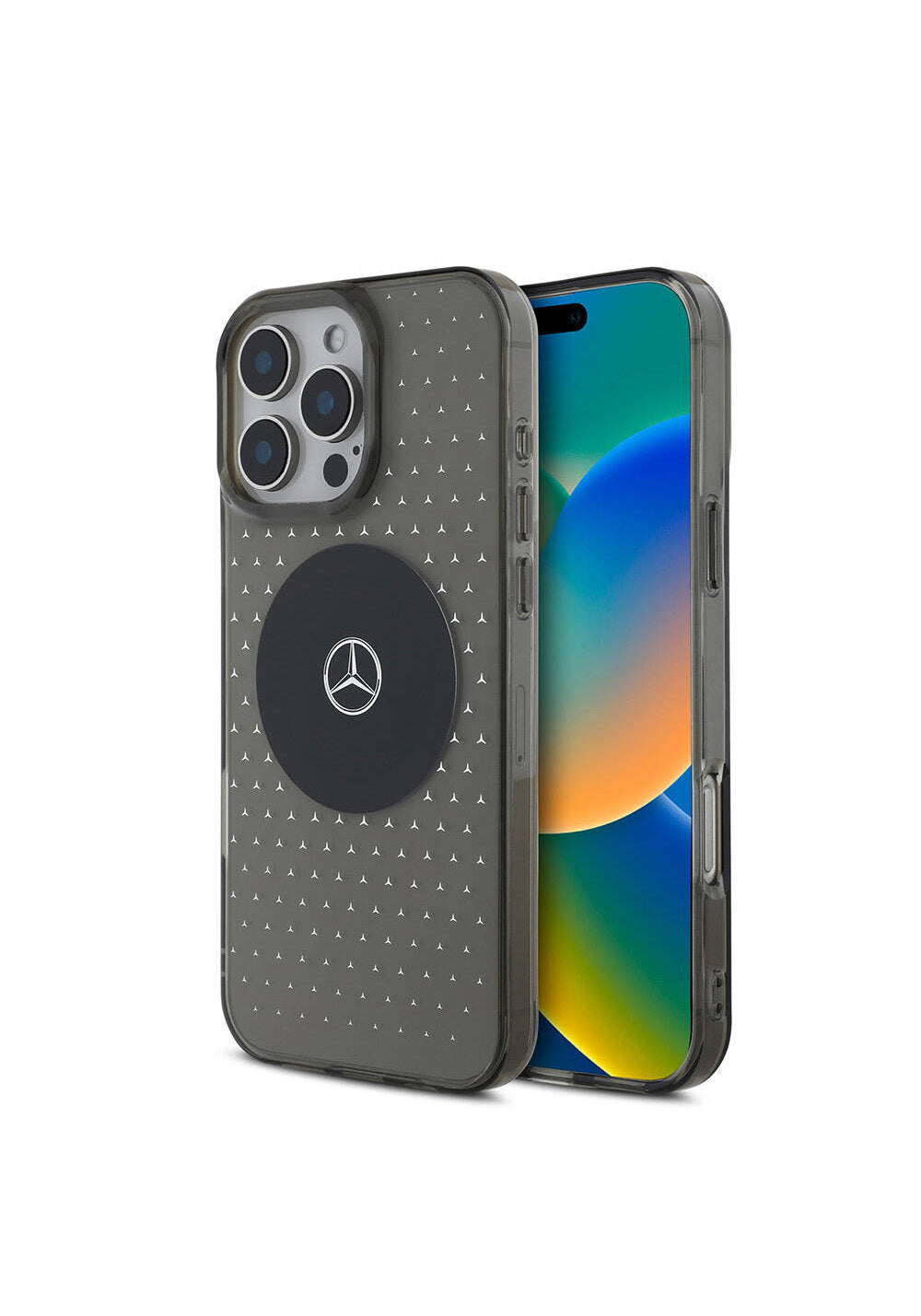 Apple iPhone 16 Pro Max Kılıf Mercedes Benz Orijinal Lisanslı Manyetik Şarj Uyumlu Yıldız Desenli Transparan Kapak
