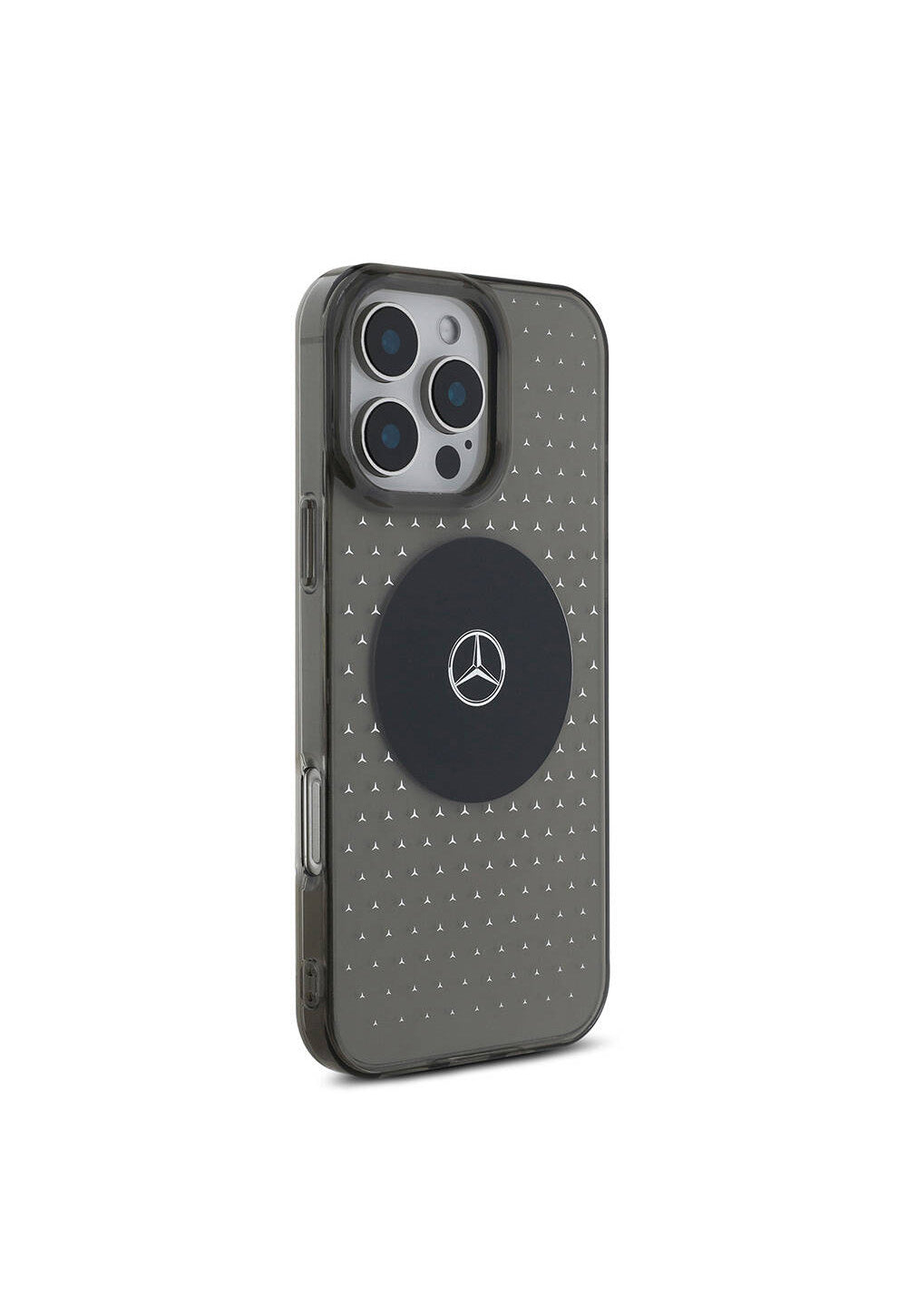 Apple iPhone 16 Pro Max Kılıf Mercedes Benz Orijinal Lisanslı Manyetik Şarj Uyumlu Yıldız Desenli Transparan Kapak