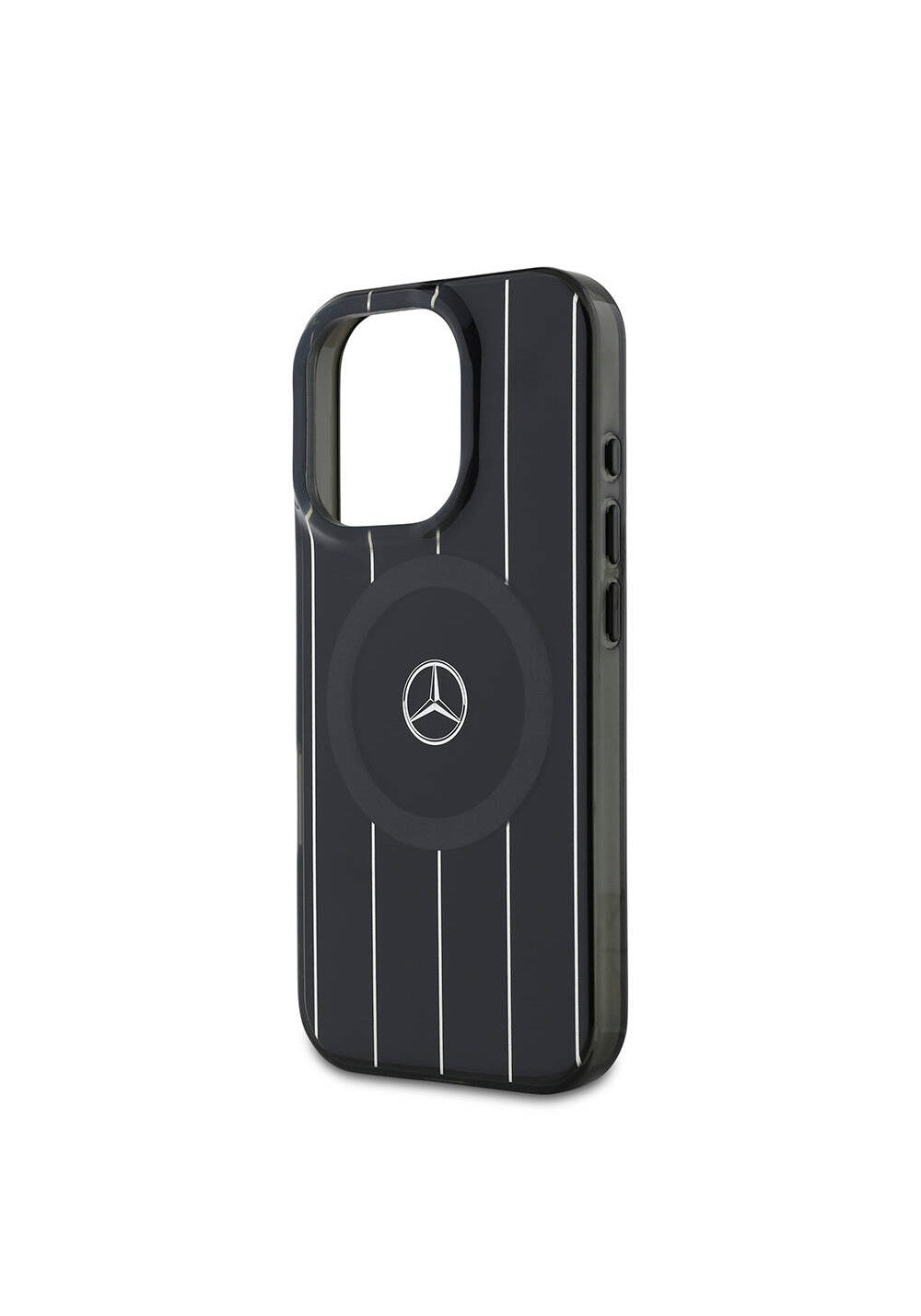 Apple iPhone 16 Pro Max Kılıf Mercedes Benz Orijinal Lisanslı Manyetik Şarj Uyumlu Çift Katmanlı Paralel Çizgi Desenli Kapak