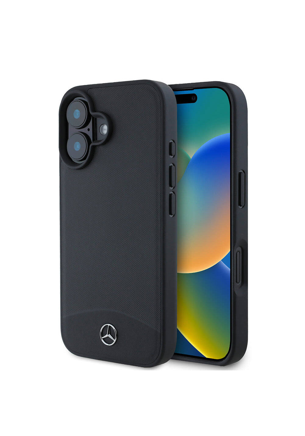 Apple iPhone 16 Kılıf Mercedes Benz Orijinal Lisanslı Manyetik Şarj Uyumlu Dokulu ve Düz Deri Kapak