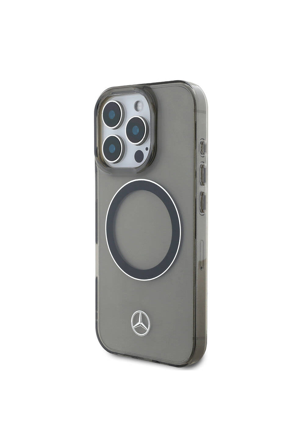 Apple iPhone 16 Pro Max Kılıf Mercedes Benz Orijinal Lisanslı Manyetik Şarj Uyumlu Saydam Yüzey Silver Ring Kapak