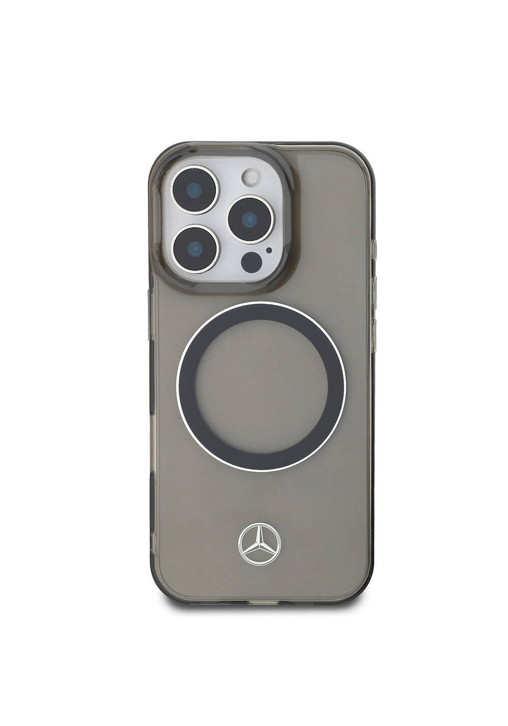 Apple iPhone 16 Pro Max Kılıf Mercedes Benz Orijinal Lisanslı Manyetik Şarj Uyumlu Saydam Yüzey Silver Ring Kapak
