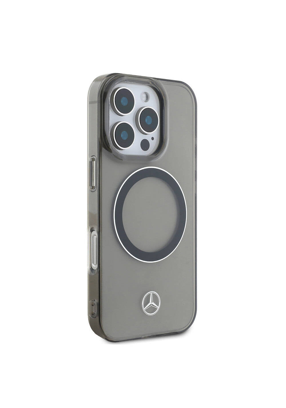Apple iPhone 16 Pro Max Kılıf Mercedes Benz Orijinal Lisanslı Manyetik Şarj Uyumlu Saydam Yüzey Silver Ring Kapak
